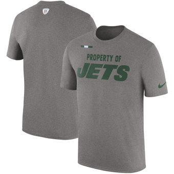 New York Jets Nike Sideline Property Of Facility T Shirt Heather Gray