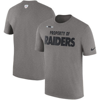 Oakland Raiders Nike Sideline Property Of Facility T Shirt Heather Gray