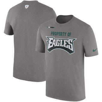 Philadelphia Eagles Nike Sideline Property Of Facility T Shirt Heather Gray