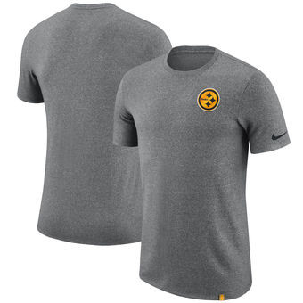Pittsburgh Steelers Nike Marled Patch T Shirt Heathered Gray Pittsburgh Steelers Nike Marled Patch T Shirt Heathered Gray