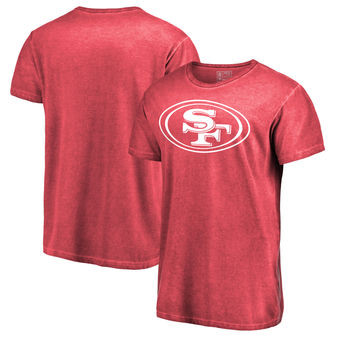 San Francisco 49ers NFL Pro Line by Fanatics Branded White Logo Shadow Washed T Shirt