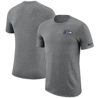 Seattle Seahawks Nike Marled Patch T Shirt Heathered Gray - Click Image to Close