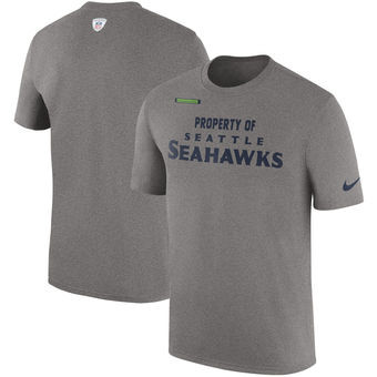 Seattle Seahawks Nike Sideline Property Of Facility T Shirt Heather Gray