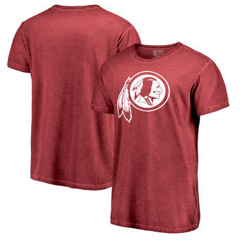 Washington Redskins NFL Pro Line by Fanatics Branded White Logo Shadow Washed T Shirt