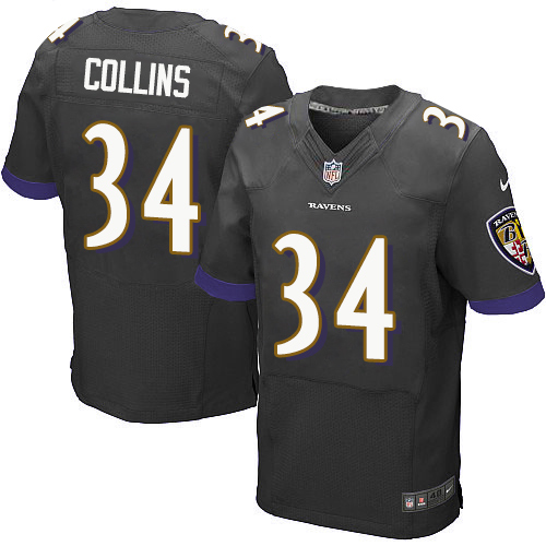 Nike Ravens 34 Alex Collins Black Elite Jersey