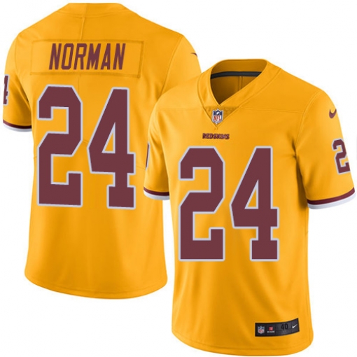 Nike Redskins 24 Josh Norman Gold Color Rush Limited Jersey