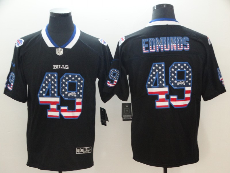 Nike Bills 49 Tremaine Edmunds Black USA Flag Fashion Limited Jersey
