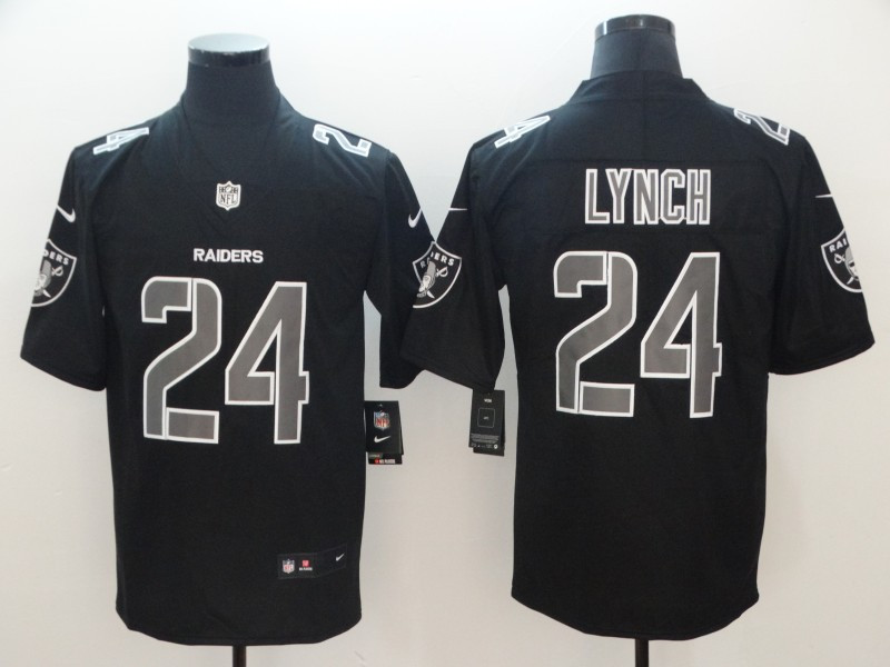 Nike Raiders 24 Marshawn Lynch Black Impact Rush Limited Jersey
