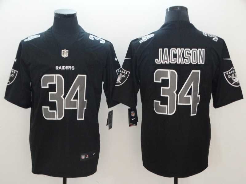 Nike Raiders 34 Bo Jackson Black Impact Rush Limited Jersey