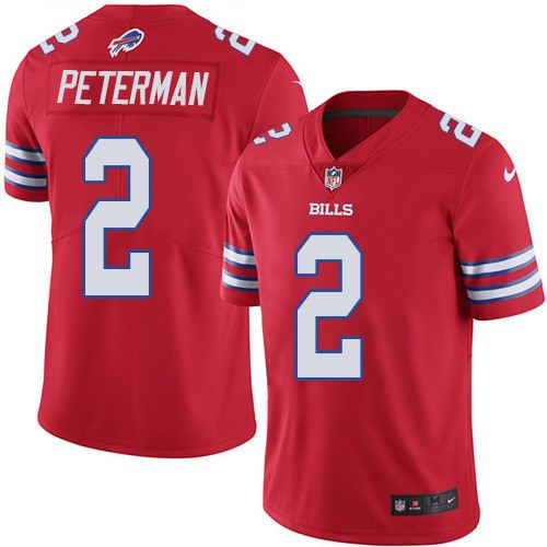 Nike Bills 2 Nathan Peterman Red Color Rush Limited Jersey