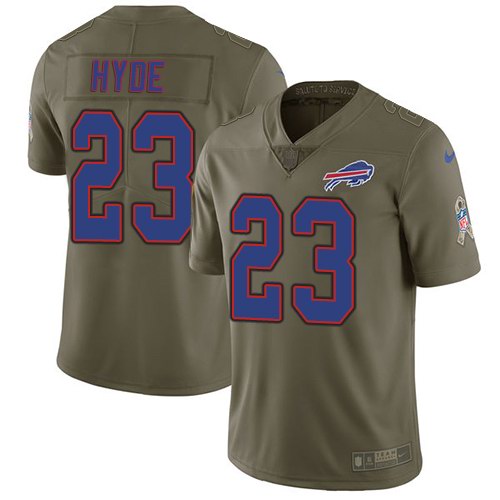 Nike Bills 23 Micah Hyde Olive Salute To Service Limited Jersey