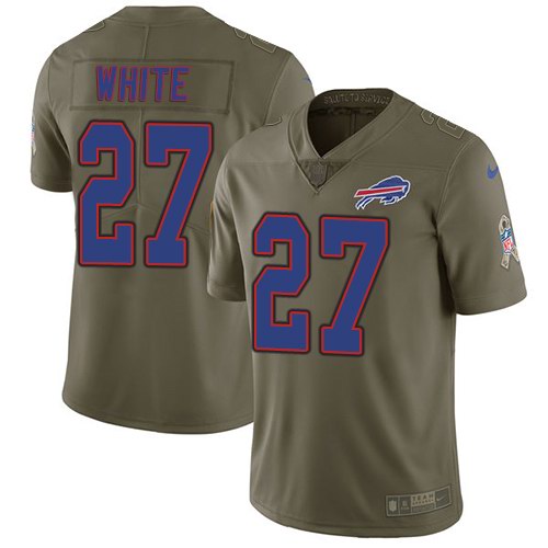 Nike Bills 27 Tre'Davious White Olive Salute To Service Limited Jersey