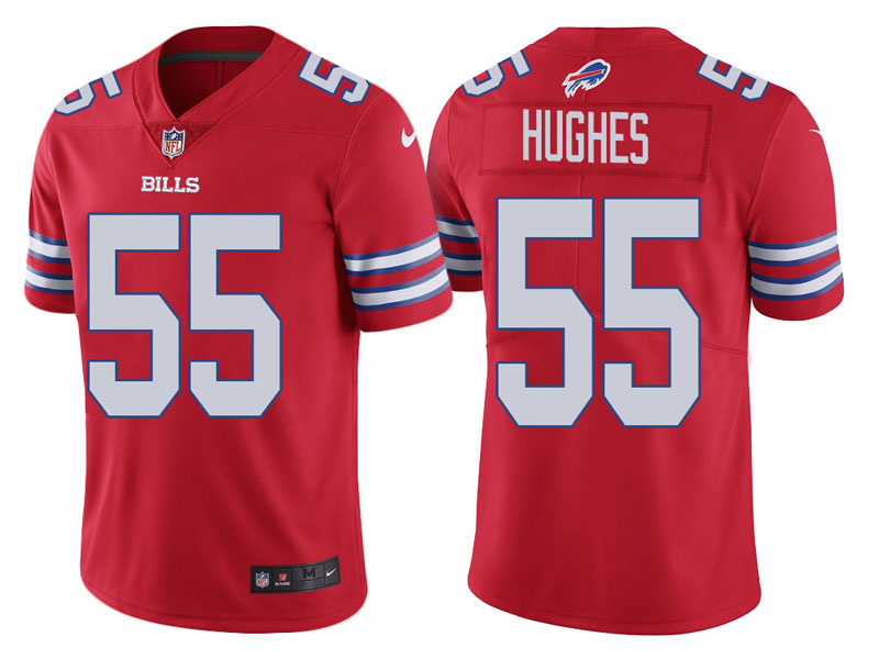 Nike Bills 55 Jerry Hughes Red Youth Color Rush Limited Jersey