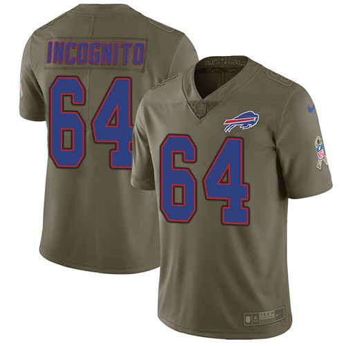 Nike Bills 64 Richie Incognito Olive Salute To Service Limited Jersey