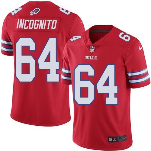 Nike Bills 64 Richie Incognito Red Color Rush Limited Jersey