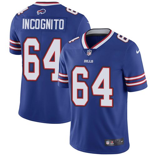 Nike Bills 64 Richie Incognito Royal Vapor Untouchable Limited Jersey - Click Image to Close