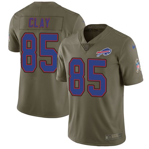 Nike Bills 85 Charles Clay Olive Salute To Service Limited Jersey