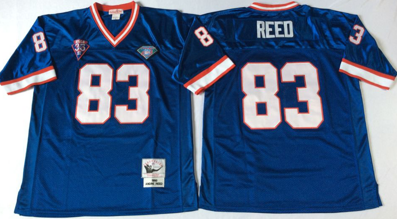 Bills 83 Andre Reed Blue M&N Throwback Jersey