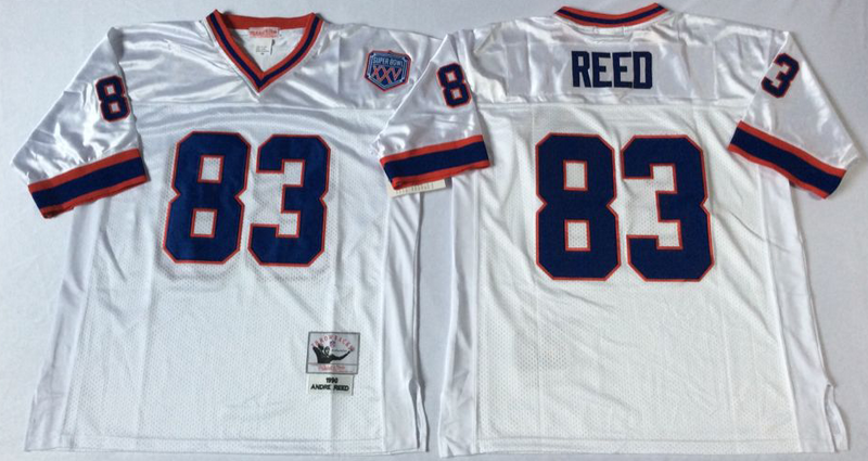 Bills 83 Andre Reed White M&N Throwback Jersey