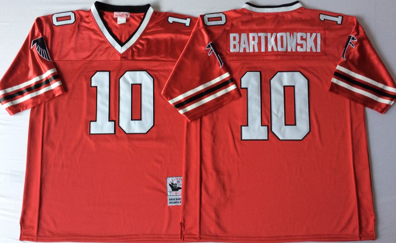 Falcons 10 Steve Bartkowski Red M&N Throwback Jersey