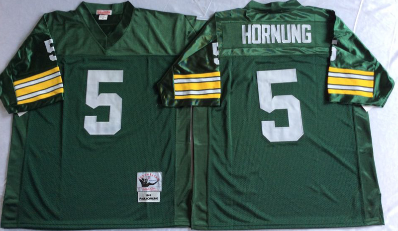 Packers 5 Paul Hornung Green M&N Throwback Jersey