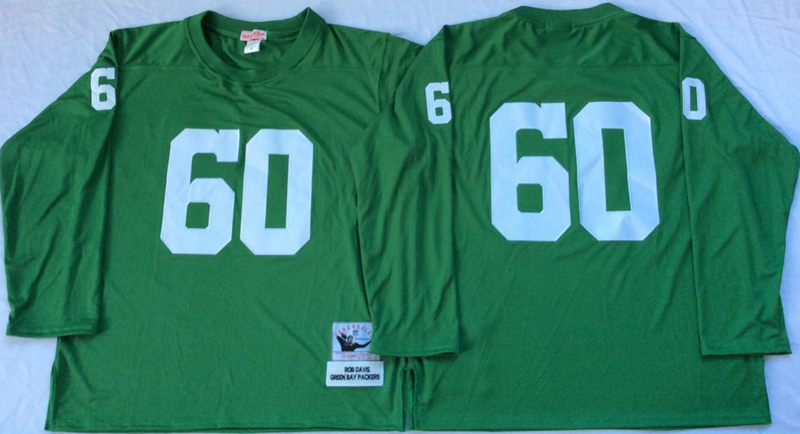 Packers 60 Rob Davis Green M&N Throwback Jersey