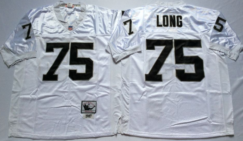 Raiders 75 Howie Long White M&N Throwback Jersey