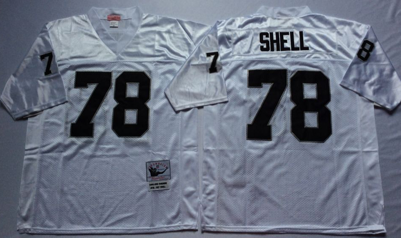 Raiders 78 Art Shell White M&N Throwback Jersey