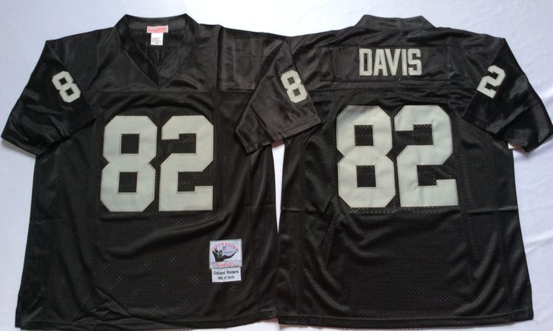 Raiders 82 Al Davis Black M&N Throwback Jersey