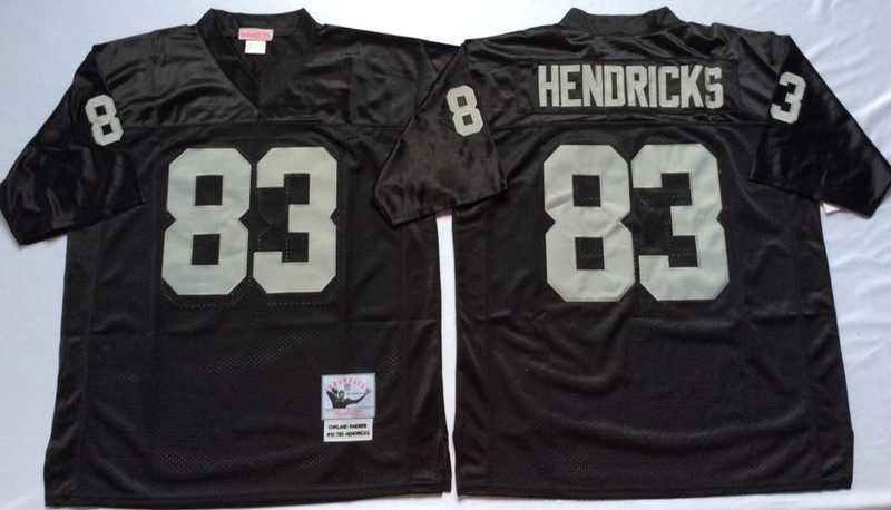 Raiders 83 Ted Hendricks Black M&N Throwback Jersey