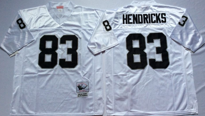 Raiders 83 Ted Hendricks White M&N Throwback Jersey