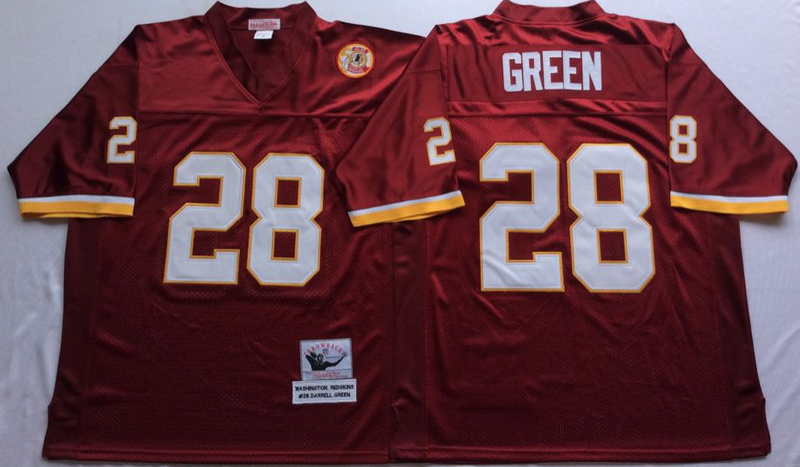 Redskins 28 Darrell Green Red M&N Throwback Jersey