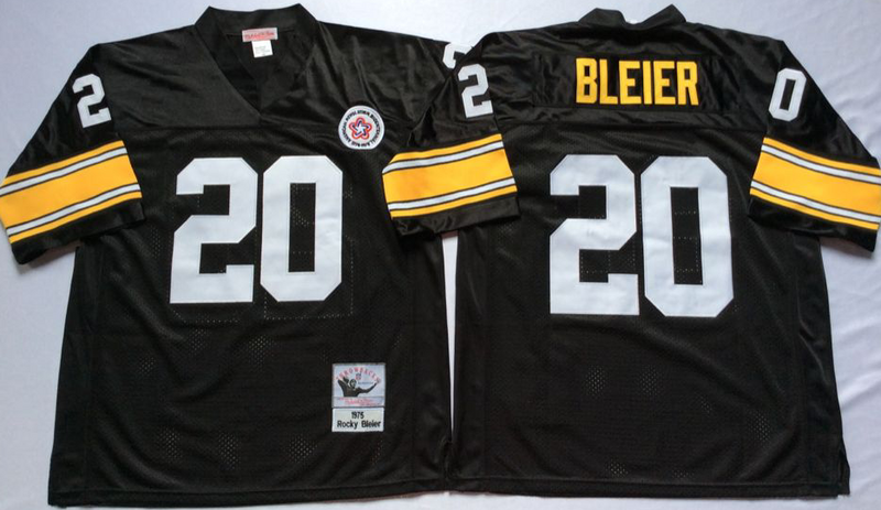 Steelers 20 Rocky Bleier Black M&N Throwback Jersey