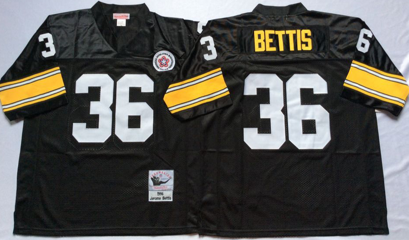 Steelers 36 Jerome Bettis Black M&N Throwback Jersey