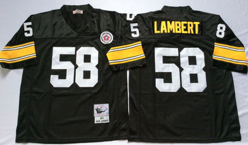 Steelers 58 Jack Lambert Black M&N Throwback Jersey