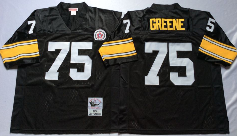 Steelers 75 Joe Greene Black M&N Throwback Jersey