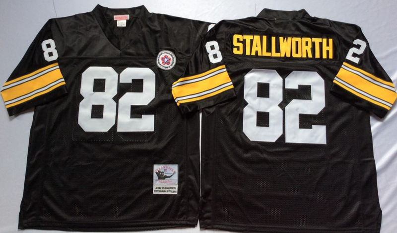 Steelers 82 John Stallworth Black M&N Throwback Jersey