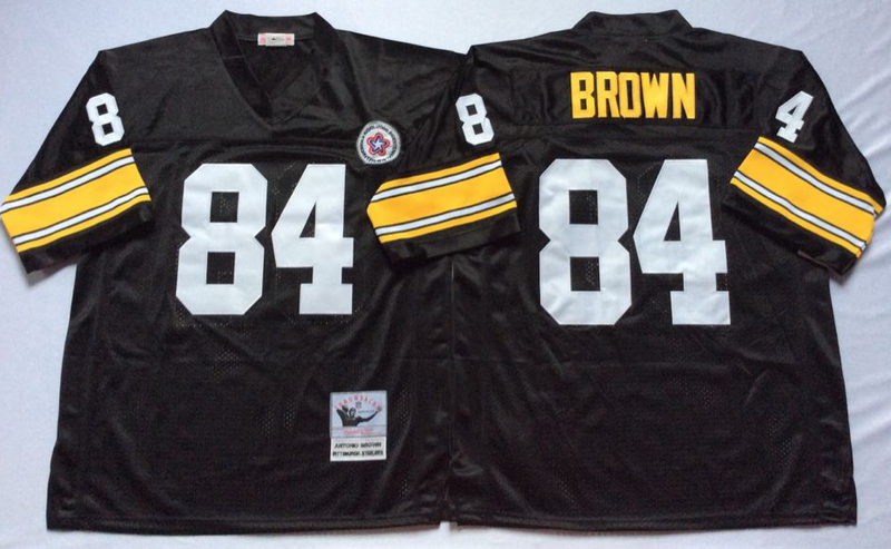 Steelers 84 Antonio Brown Black M&N Throwback Jersey