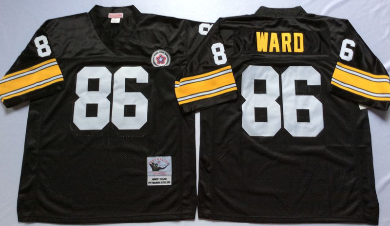 Steelers 86 Hines Ward Black M&N Throwback Jersey