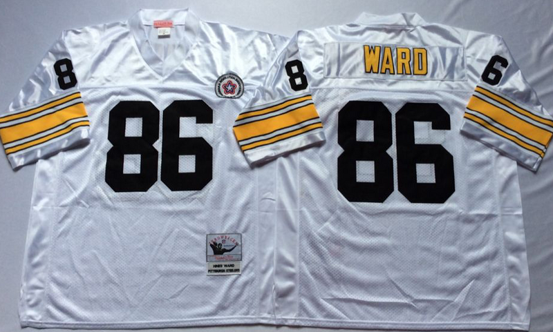 Steelers 86 Hines Ward White M&N Throwback Jersey
