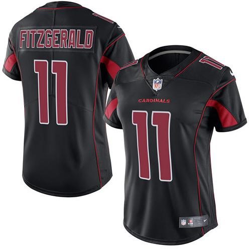 Nike Cardinals 11 Larry Fitzgerald Black Women Color Rush Limited Jersey - Click Image to Close