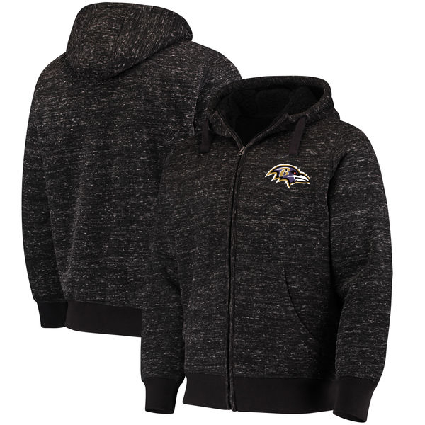 Baltimore Ravens G III Sports by Carl Banks Discovery Sherpa Full Zip Jacket Heathered Black