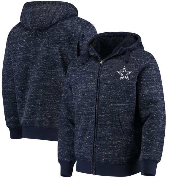 Dallas Cowboys G III Sports by Carl Banks Discovery Sherpa Full Zip Jacket Heathered Navy