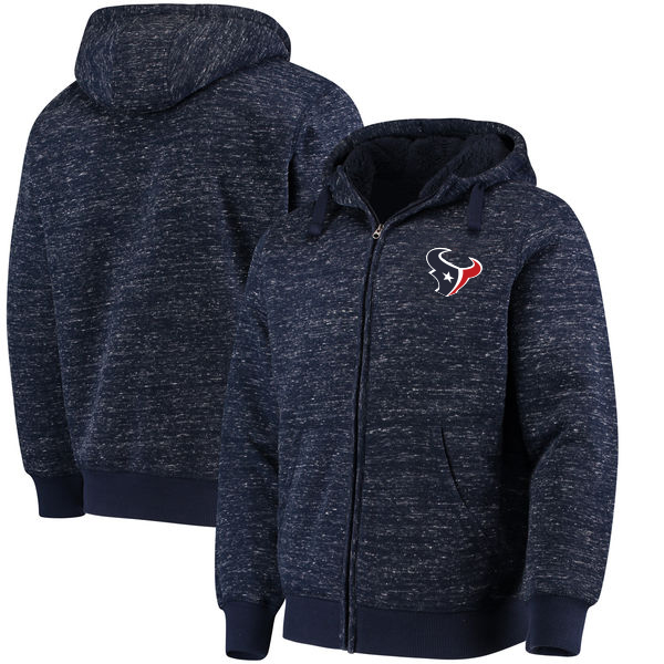 Houston Texans G III Sports by Carl Banks Discovery Sherpa Full Zip Jacket Heathered Navy