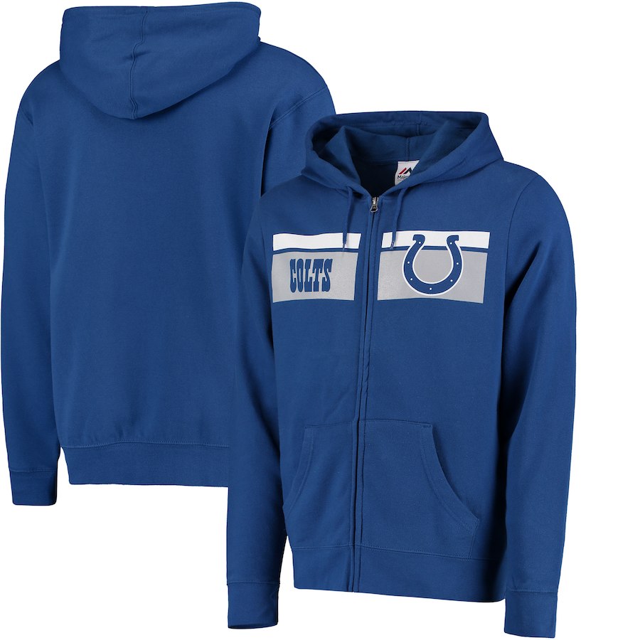 Indianapolis Colts Majestic Touchback Full Zip Hoodie Royal