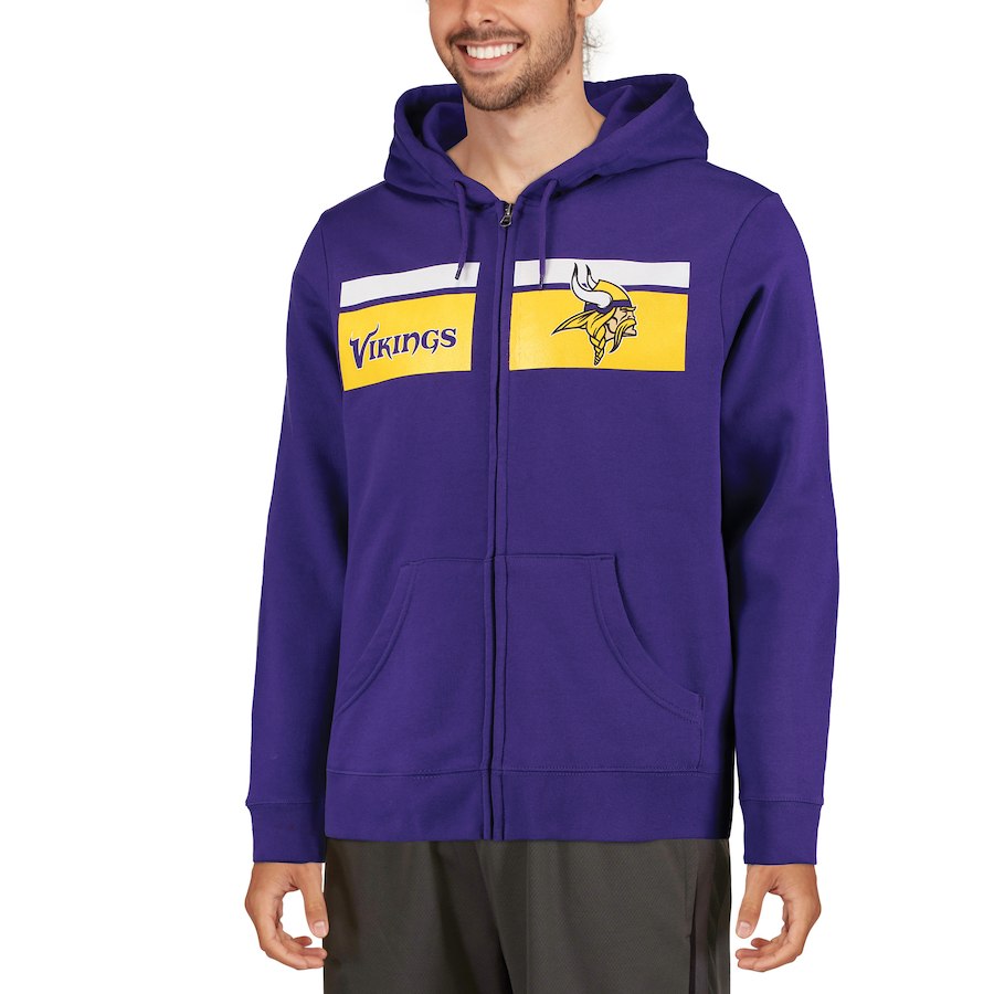 Minnesota Vikings Majestic Touchback Full Zip Hoodie Purple