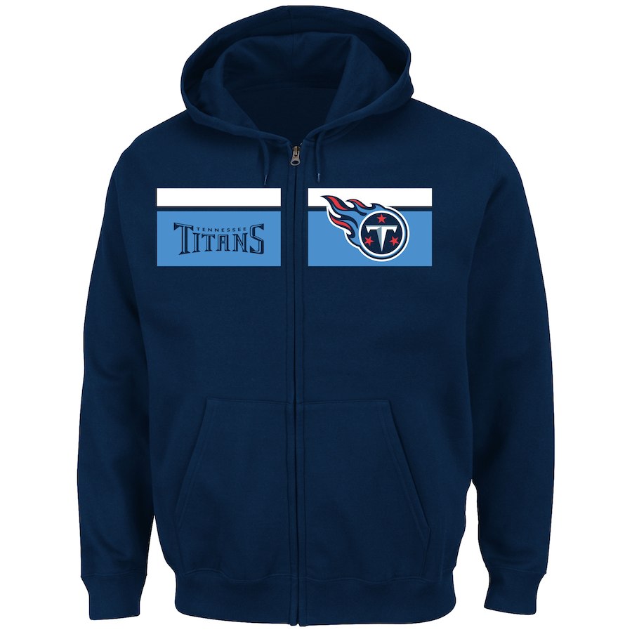 Tennessee Titans Majestic Touchback Full Zip Hoodie Navy