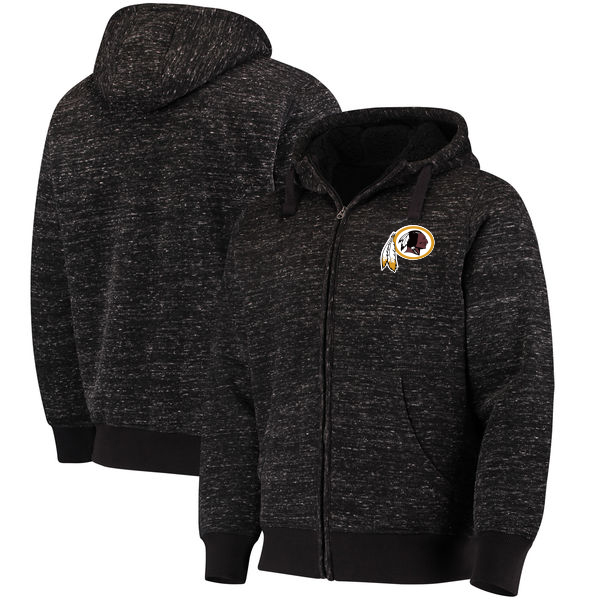 Washington Redskins G III Sports by Carl Banks Discovery Sherpa Full Zip Jacket Heathered Black - Click Image to Close