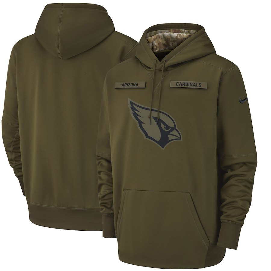 Arizona Cardinals Nike Salute to Service Sideline Therma Performance Pullover Hoodie Olive