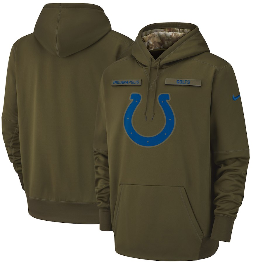 Indianapolis Colts Nike Salute to Service Sideline Therma Performance Pullover Hoodie Olive